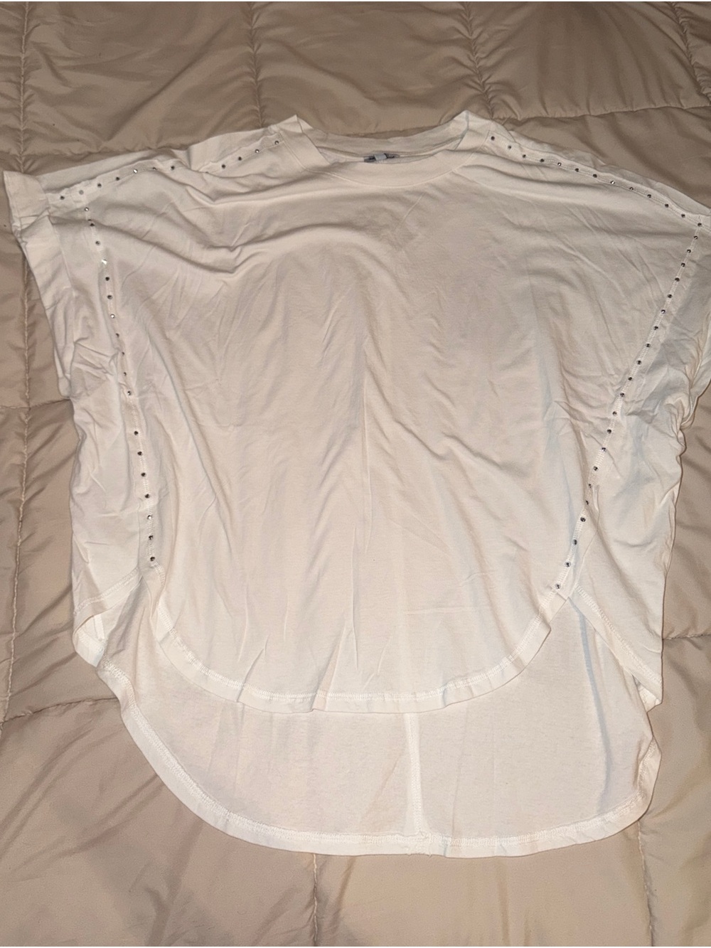 Rhinestone-Trim Hi-Lo Top